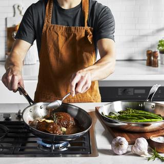 Clad H3 2-Piece Stainless Steel Fry Pan Set