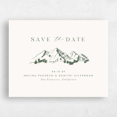 Beige Wedding Save the Date - Crispin Landscape