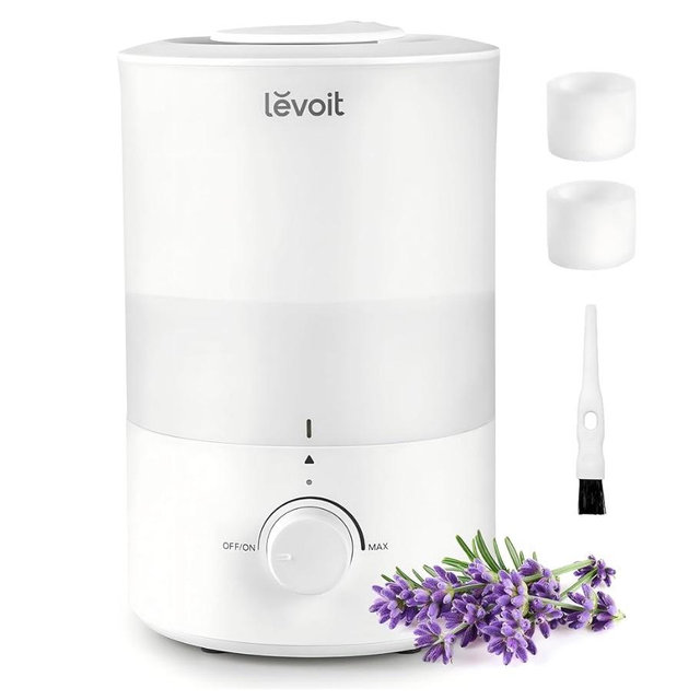 LEVOIT - Humidifiers for Bedroom - Quiet (3L Water Tank) - Cool Mist/Top Fill/Essential Oil Diffuser/25Watt - Home/Large Room - 360° Nozzle - Rapid Ultrasonic Humidification for Baby Nursery/Plant