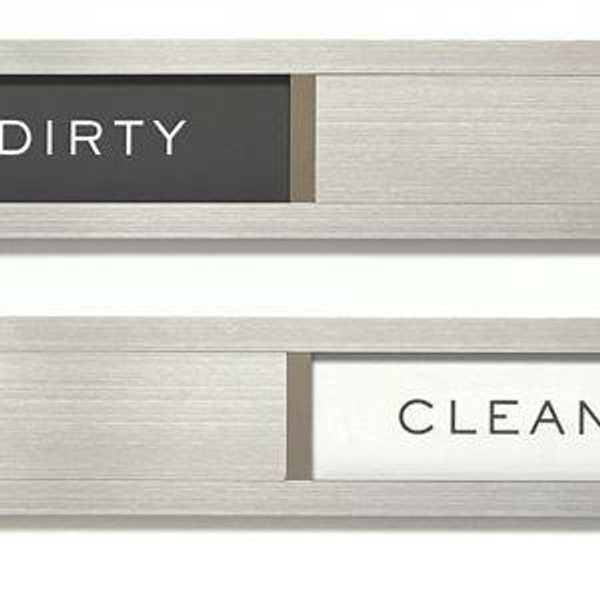 Clean dirty magnet for dishwasher, Kubik Letters Premium Stainless Steel Grade 304, Kitchen Organizers and Storage Decor Accessories, Extra Adhesive Tapes Included.