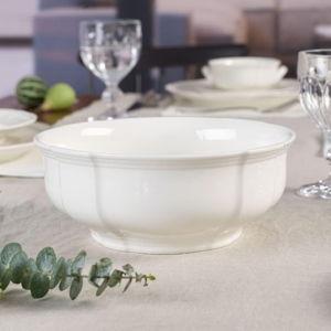 Villeroy & Boch Manoir Vegetable Bowl, Premium Porcelain, Made in Germany, White, 8.5 x 3.25 in