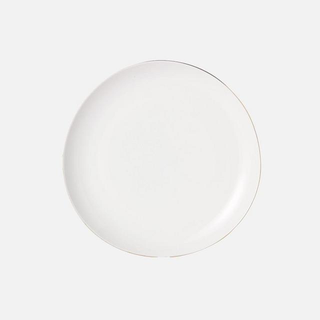 Organic Rimmed Dinnerware, Salad Plate, Set of 4, Gold Rim