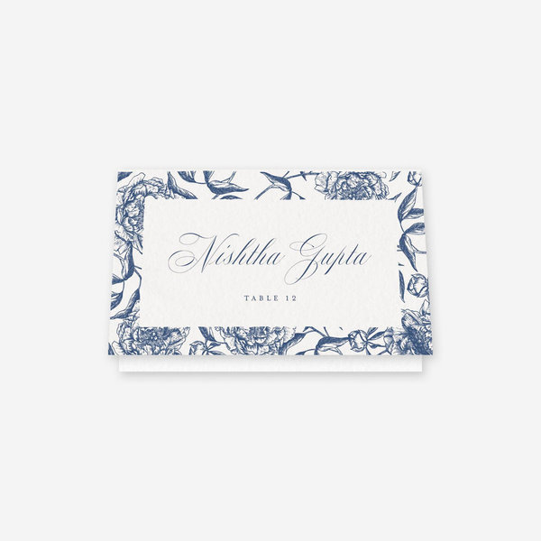 Pivoine | Dark Cobalt | Zola Wedding Place Cards