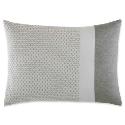 Vera Wang™ Tuille Floral Honeycomb Oblong Throw Pillow in Grey