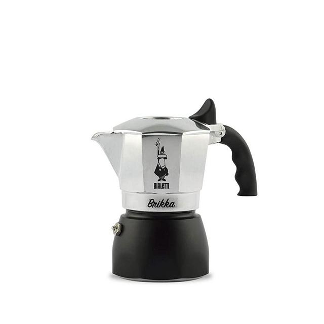 Bialetti New Brikka, Moka Pot, the only coffee maker capable of producing the cream of the espresso 2 Cups, Aluminum