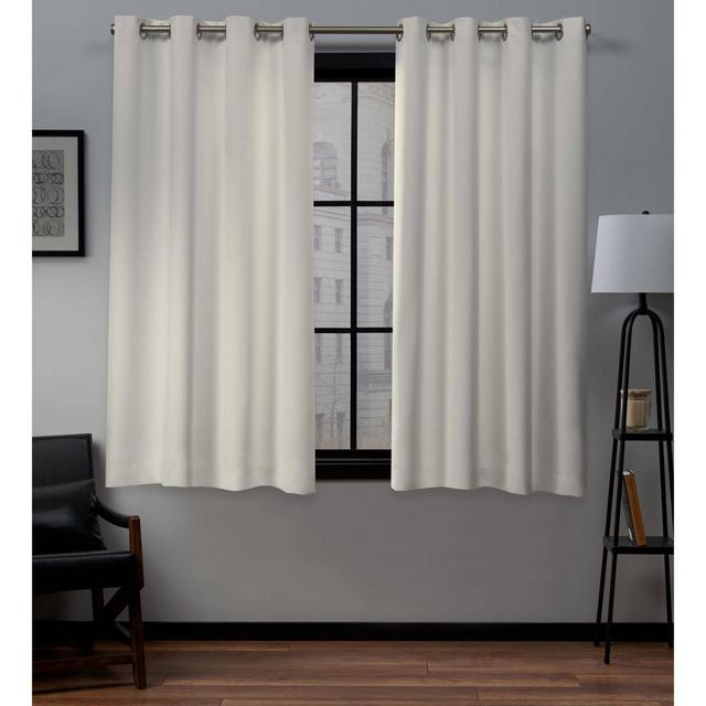 Set of 2 63"x52" Academy Total Blackout Grommet Top Curtain Panel Ivory - Exclusive Home