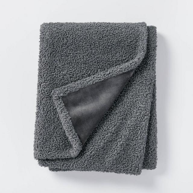 Boucle with Plush Reverse Throw Blanket Blue/Gray - Threshold™ designed with Studio McGee