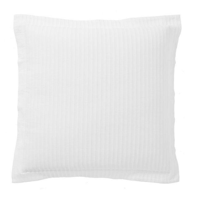 Stripe Matelasse Cotton Sham, Euro, White