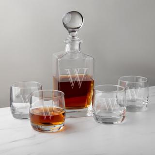 Personalized Square 5-Piece Decanter Set