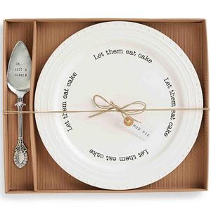 Mud Pie company - Mud Pie Cake Plate Set, White