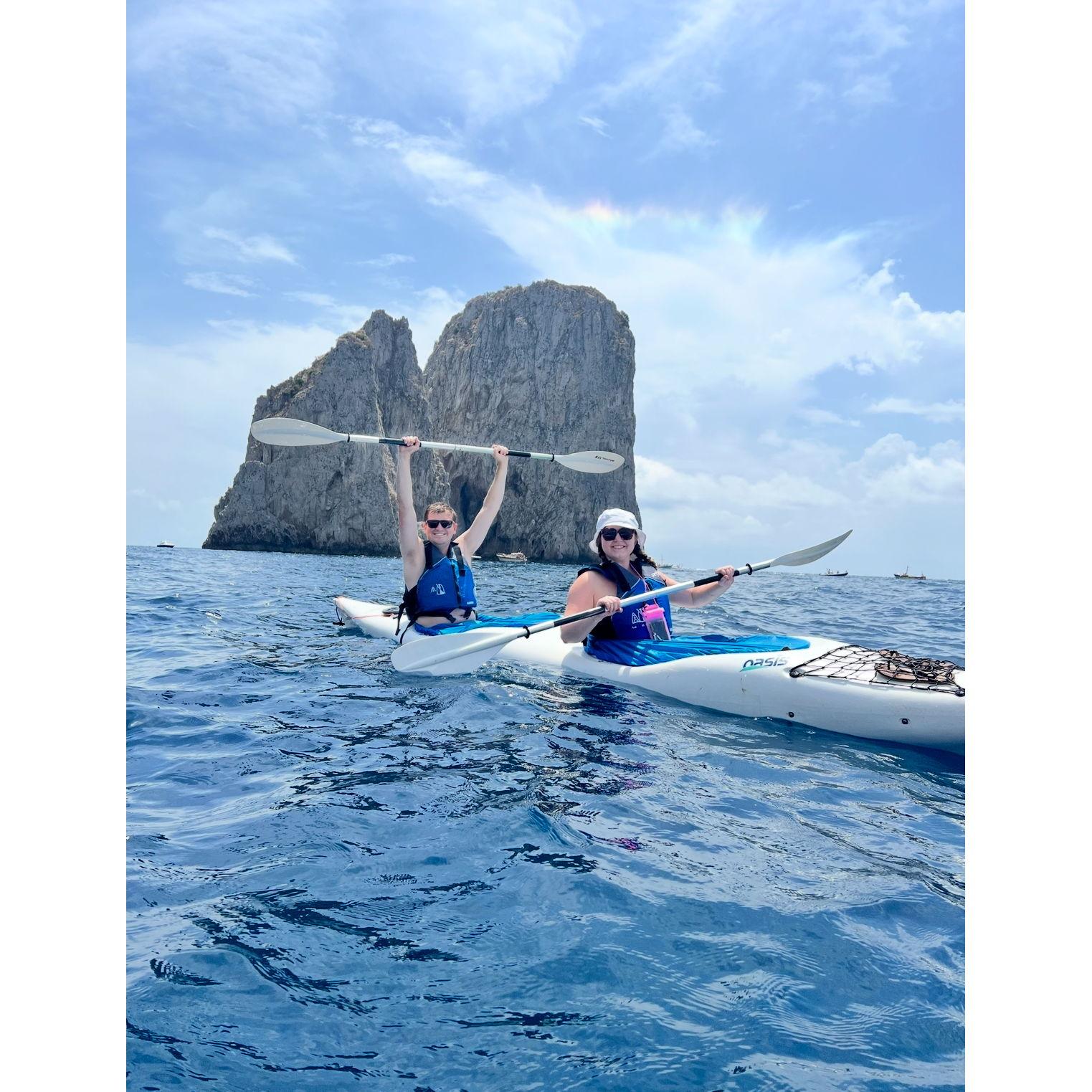 Capri Italy: Kayaking near the Faraglioni