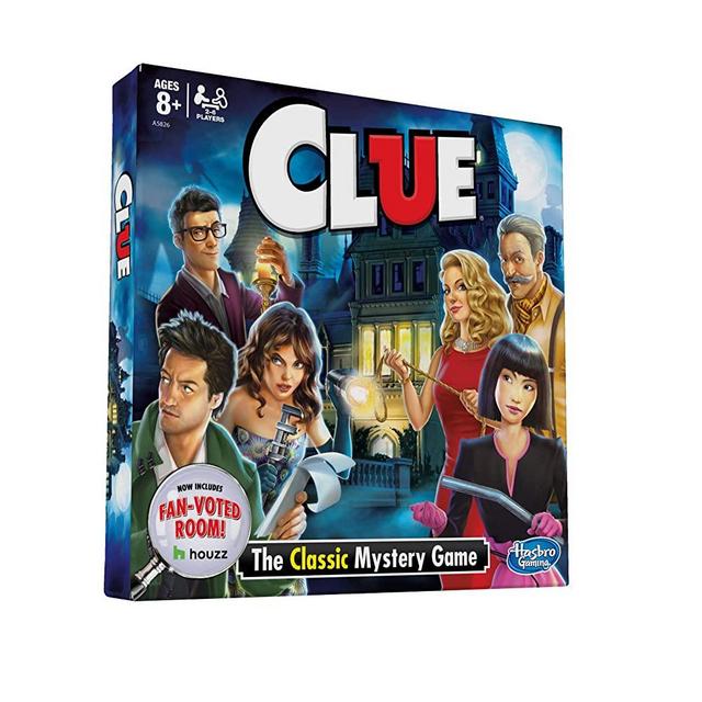 Hasbro Clue Board Game; Features Fan Voted Room; As Seen on Houzz Website; Classic Mystery Game for Kids 8 and Up