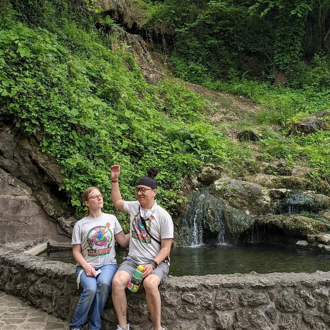 The first time we both wore our Clunk shirts out together, we went to Hot Springs, Arkansas.
