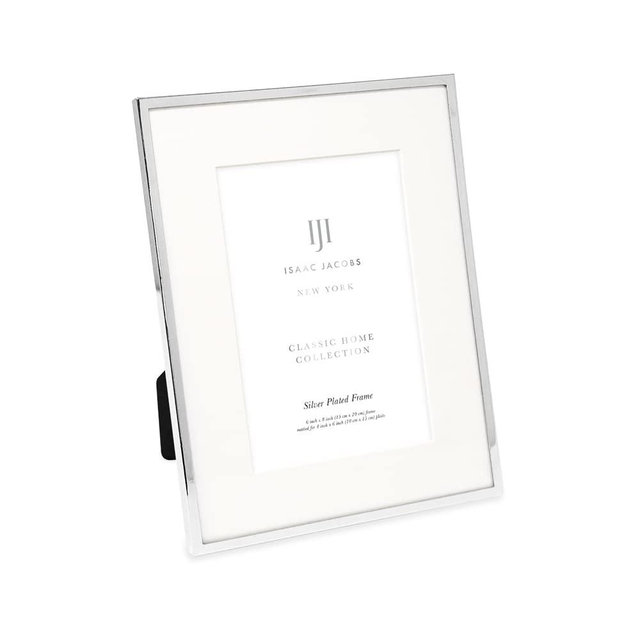Isaac Jacobs 6x8 (Matted 4x6) Silver Metal Picture Frame, Classic Metal Photo Frame Made For Tabletop & Hanging Display, Home and Office Décor, Photo Gallery and Wall Art (6x8 (Matted 4x6), Silver)