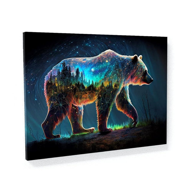 Sense Canvas Dmt Trippy Spirit Bear 103 Canvas Art - Home Decor Wall Art Print Poster Painting Large 40x30 / 0.75"