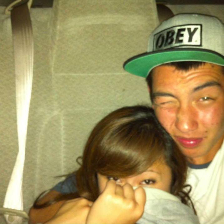 When we first started dating and didn’t introduce the family yet, we would hang out in the car outside Kevin’s house.