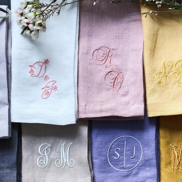 Embroidered Napkins | Letter Monogrammed...