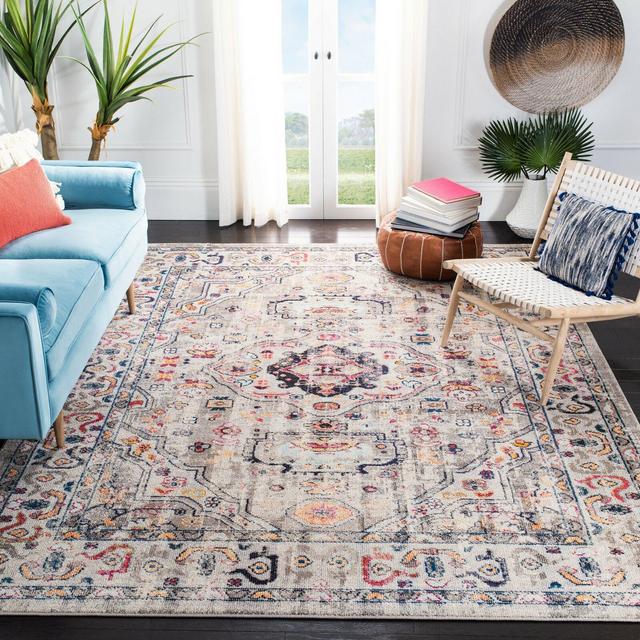 Kaidence Oriental Gray/Blue/Orange Area Rug