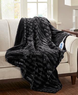 Beautyrest Duke Faux-Fur Electric Throw