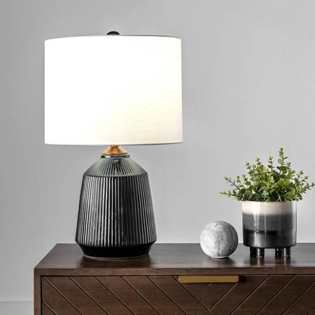Black 24-inch Bridget Ceramic Table Lamp