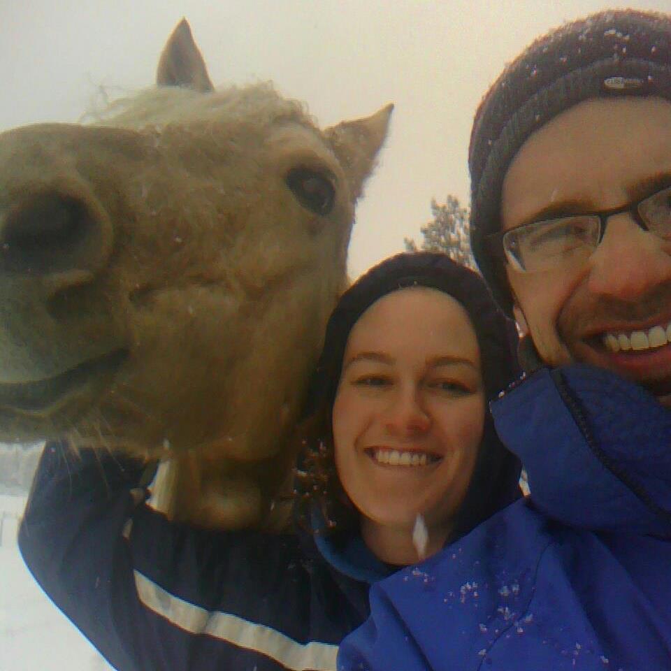 One of our favorite selfies - taken our first winter in Colorado with one of our horses, Arthur <3