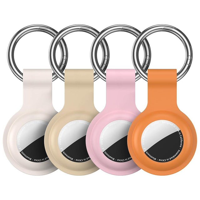 Compatible with AirTag Holder Case Keychain 4 Pack,Silicone for Air Tags Key Chain Ring Case Cover for Air Tag Holder GPS Tracker Item Air Tags Finders Accessories Air Tagholder for Kids,Bags,Luggages