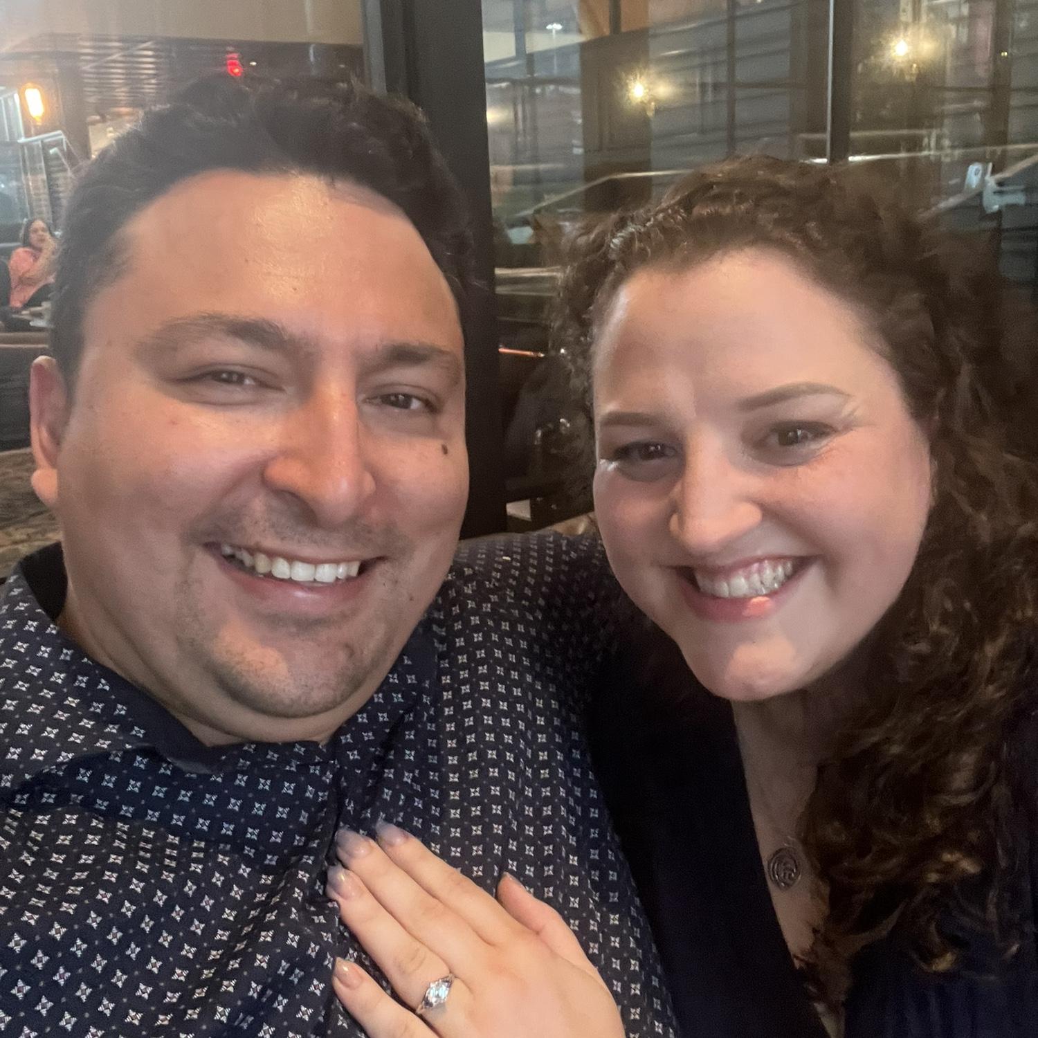 Newly minted fiancé and fiancée!