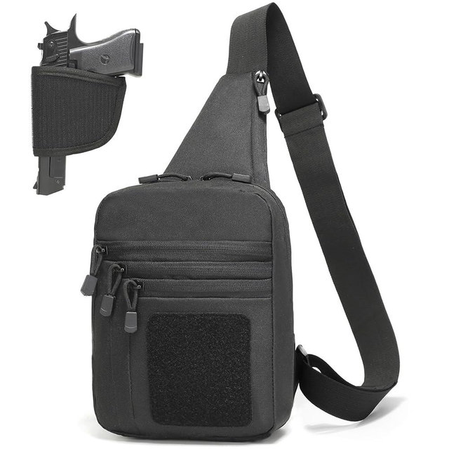 WCALULEG Concealed Carry Crossbody Gun Bag for Men, Ccw Sling Bag Tactical Shoulder Chest Pack Range Bags for Handguns