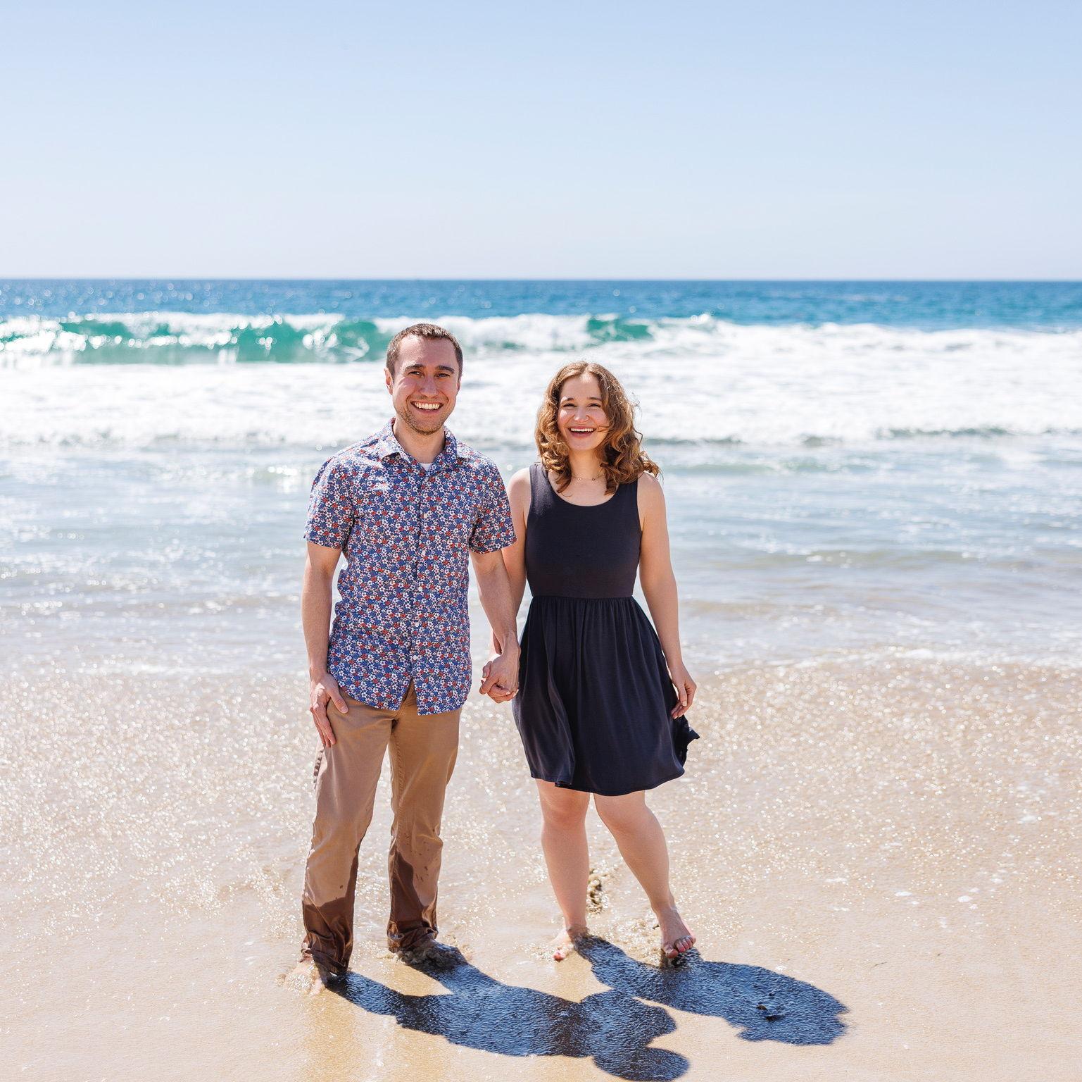From our engagement photoshoot in Redondo Beach, right after Brett proposed. Our faces hurt from smiling!