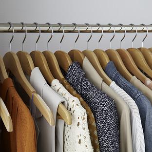 Wooden Blouse Hanger Natural Pkg/6