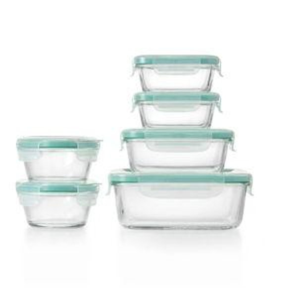 12-Piece Glass Food Storage Container Set