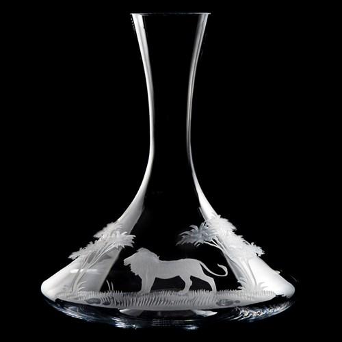 Queen Lace Crystal Burgundy Wine Decanter with Lion