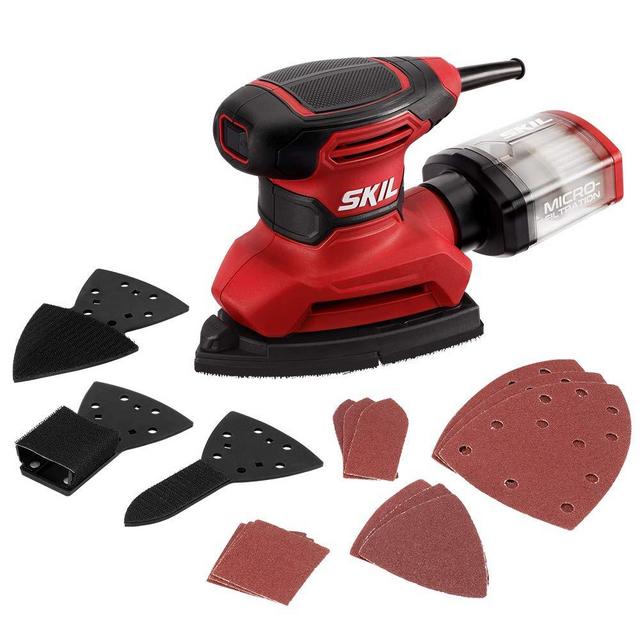 SKIL SR232301Corded Multi-Function Detail Sander with 12Pcs Sanding Paper & 3Pcs Additional Detail Attachment