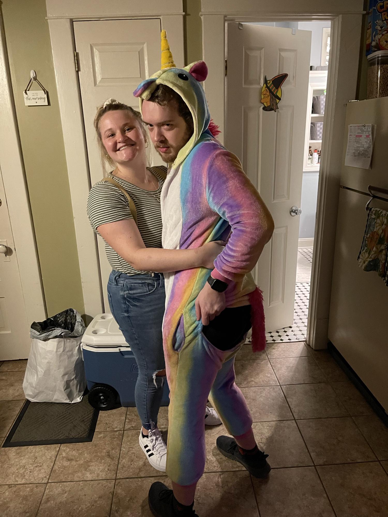 Halloween at Cassidy and Matt’s. Agnes and her unicorn from Despicable Me