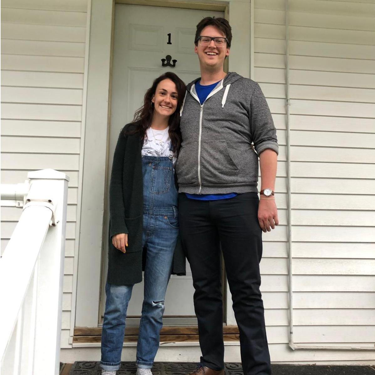 Outside our long-term AirBnB in Cedar Rapids, Iowa. Summer 2019.