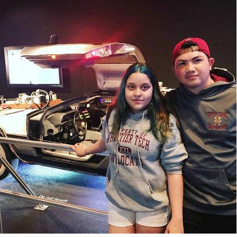 Jeremy's birthday at the Boston Museum of Science. prop delorean from back to the future