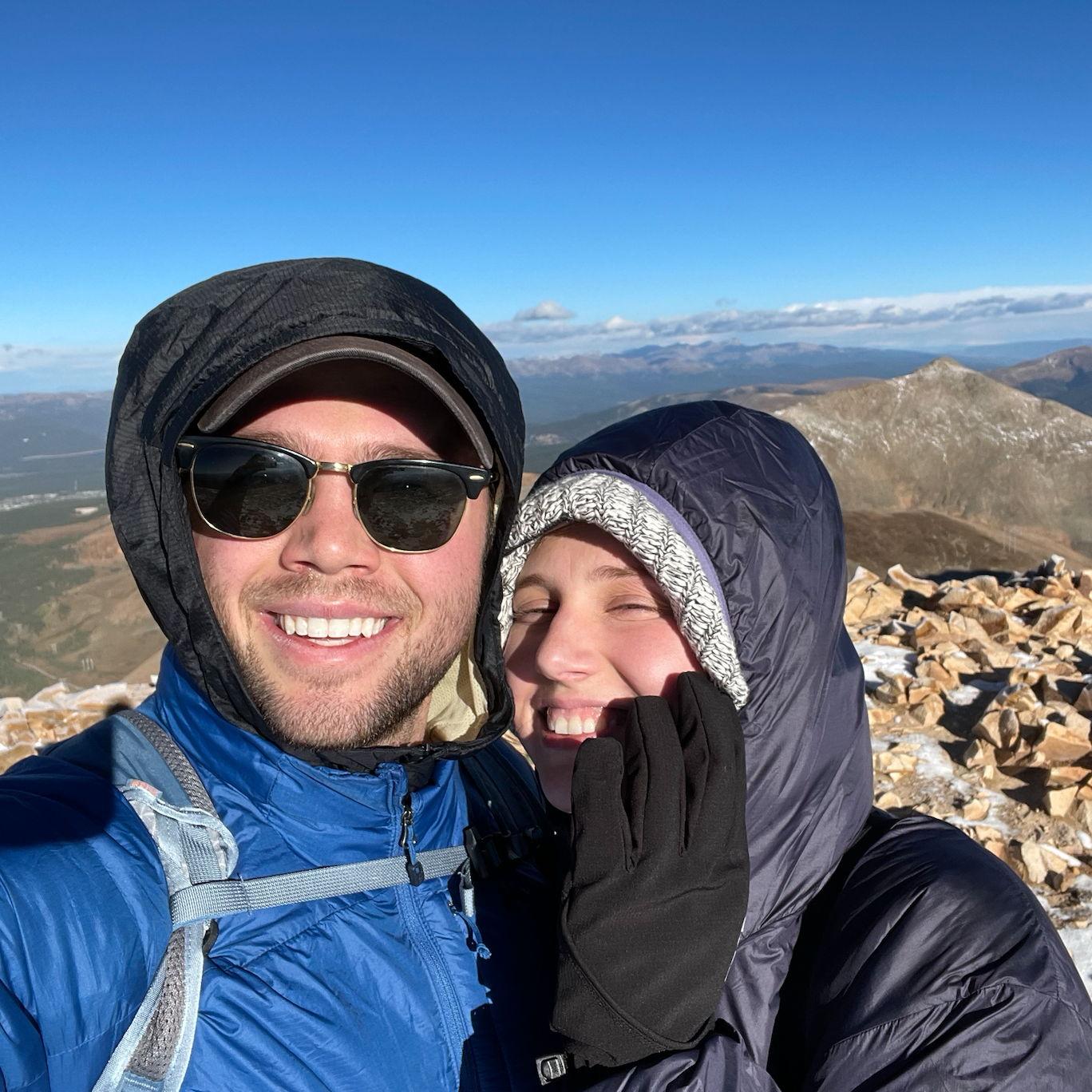 Madam hiking a 14er