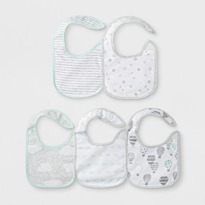 Baby Boys' 5pk Clouds Bib Set - Cloud Island™ White