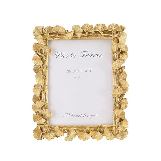 Scarlume 6x8 Vintage Picture Frames, Picture Frame for Table Top Display and Wall Hanging Home Decor (Gold 02, 6x8 Inch)