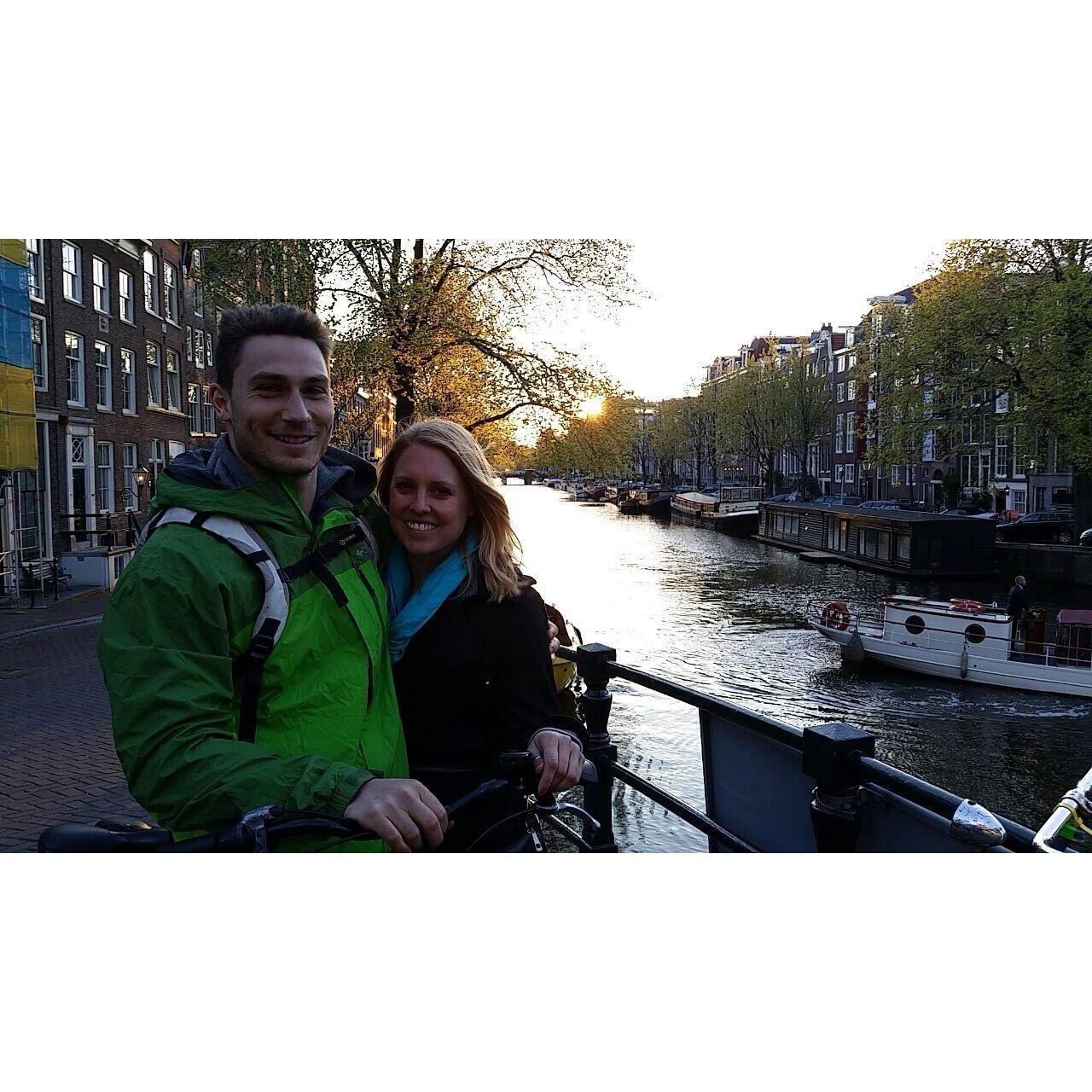 April 2015. Riding bikes in Amsterdam