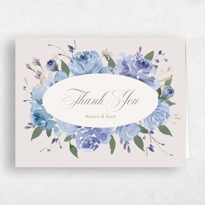 Blue Boho Wedding Thank You - Reagan Landscape