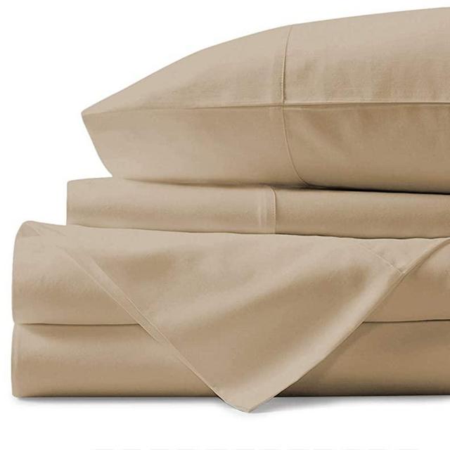 Mayfair Linen 100% Egyptian Cotton Sheets, Sand King Sheets Set, 800 Thread Count Long Staple Cotton, Sateen Weave for Soft and Silky Feel, Fits Mattress Upto 18'' DEEP Pocket