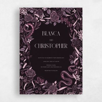 Mauve, Purple Wedding Invitation - Moreau Classic