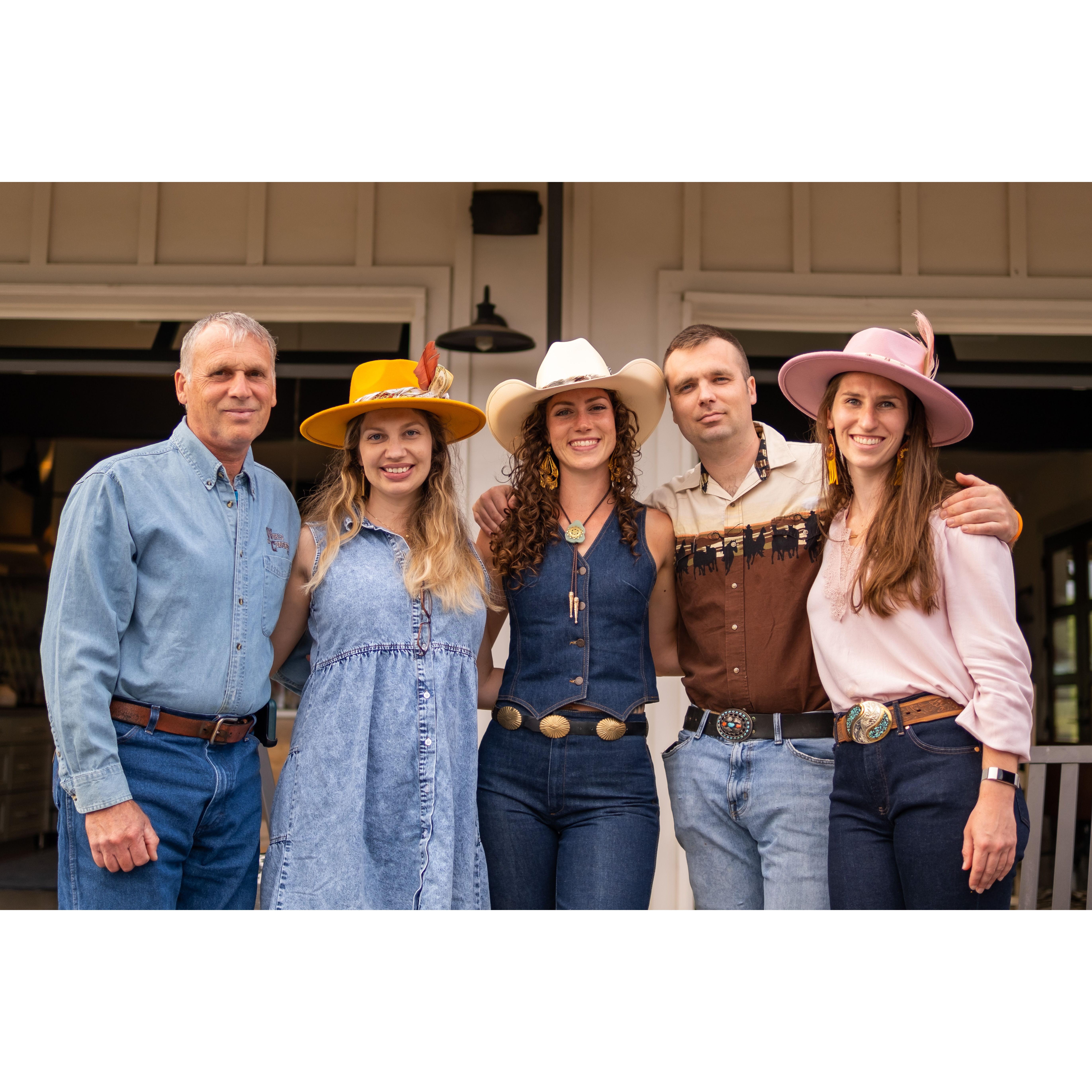 Siblings and father of the bride