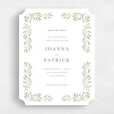 White Ticket Wedding Save the Date - Oriana Portrait