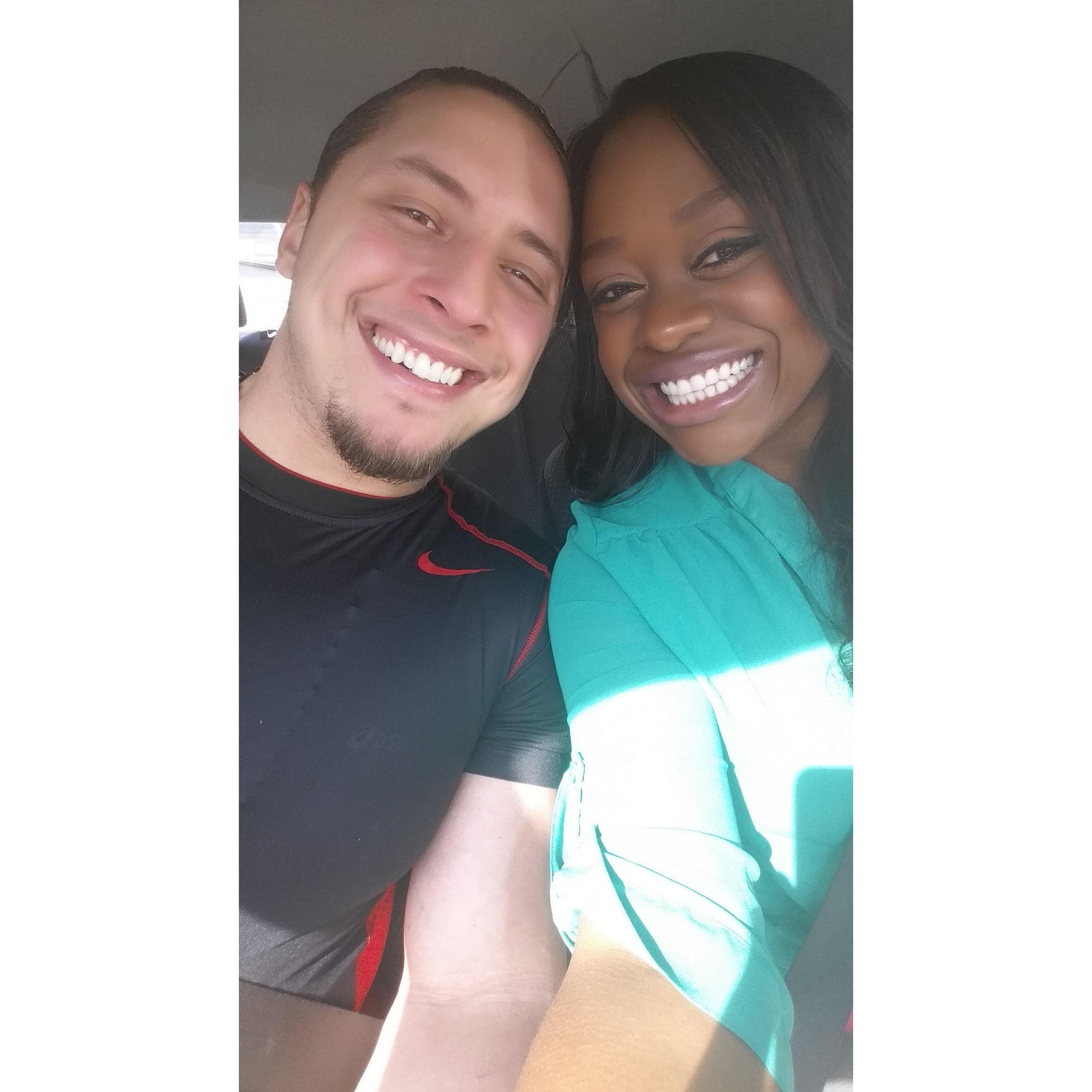 Our very first selfie, about a year after being together.