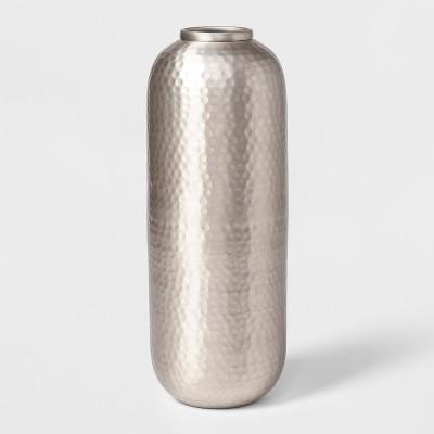 15" x 5.5" Hammered Metal Vase Silver - Threshold&#153;