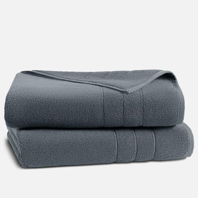 Brooklinen Super-Plush Turkish Cotton Bath Sheets - Set of 2, Slate Grey, 100% Cotton | Best Luxury Spa Towels