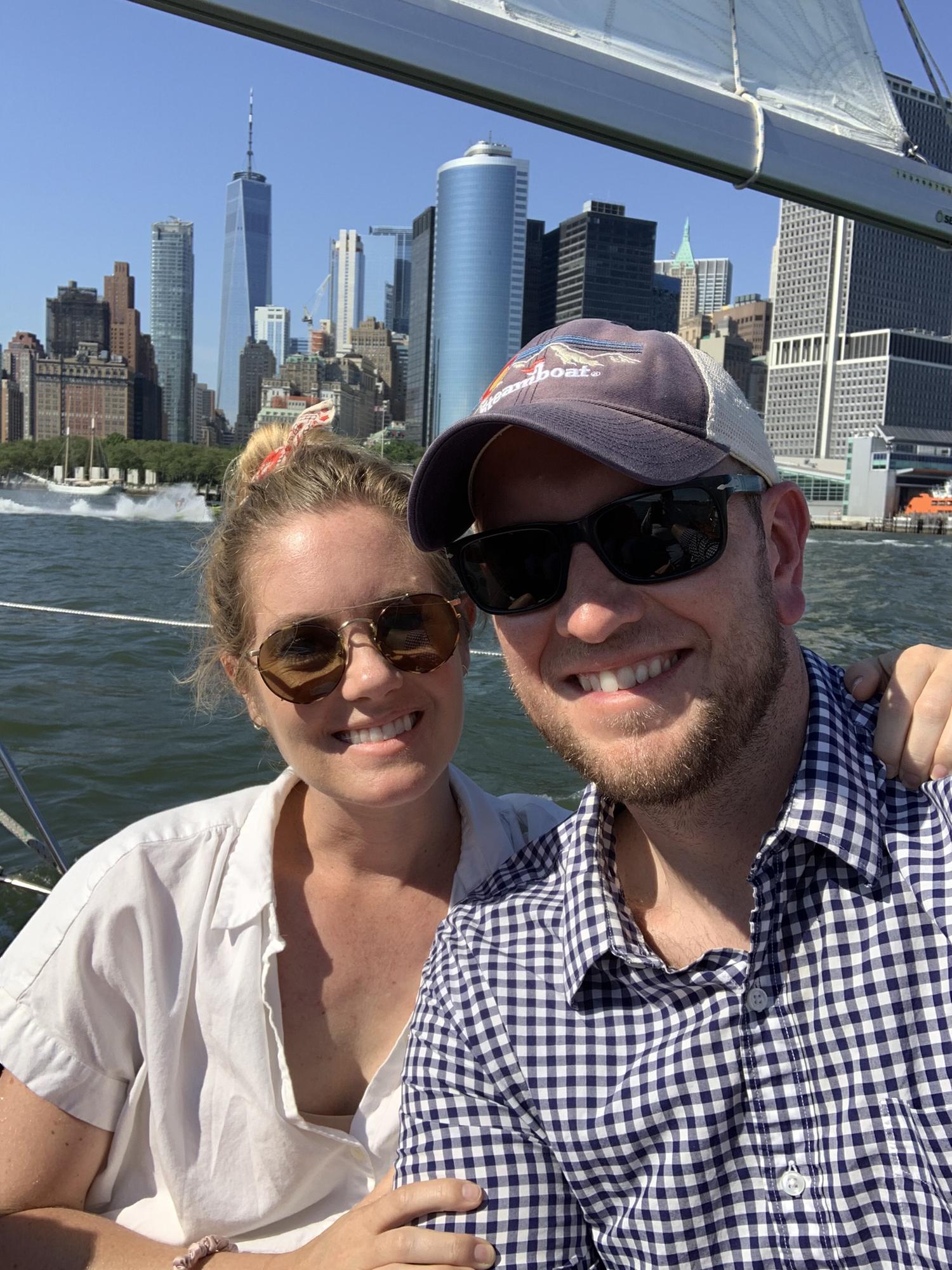 Cruising the East River on a sailing charter, before watching 4th of July fireworks over the Hudson River - 7/4/19