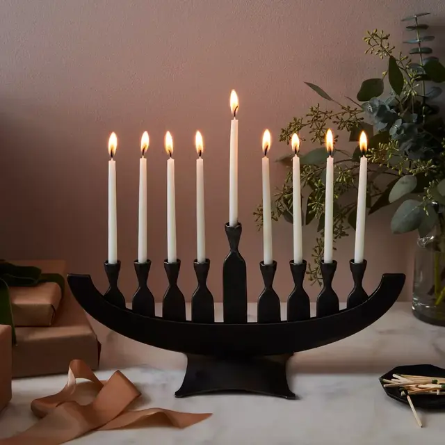 Hand-Forged Iron Menorahs